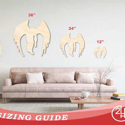 Unfinished Wood Mothman Shape - Craft - up to 46"