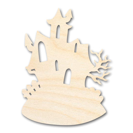 Unfinished Wood Haunted House Shape - Craft - up to 46"