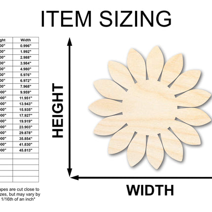 Unfinished Wood Sunflower Shape - Craft - up to 46"