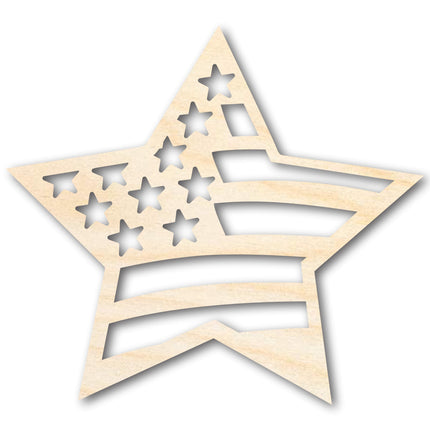 Unfinished Wood USA Star Shape - Craft - up to 46"