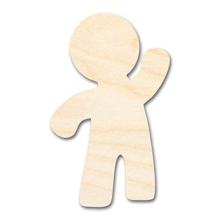 Unfinished Wood Waving Gingerbread Shape - Craft - up to 46"