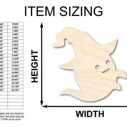Unfinished Wood Wizard Ghost Shape - Craft - up to 46"