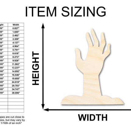 Unfinished Wood Zombie Hand Shape - Craft - up to 46"
