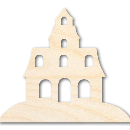 Unfinished Wood Halloween House Shape - Craft - up to 46"