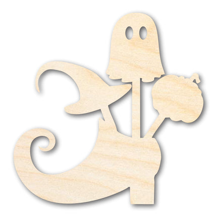 Unfinished Wood Witches Candy Shoe Shape - Craft - up to 46"