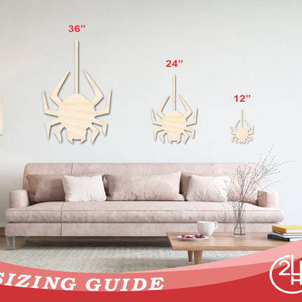 Unfinished Wood Hanging Spider Shape - Craft - up to 46"