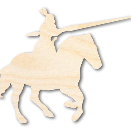 Unfinished Wood Jousting Knight Shape - Craft - up to 46"
