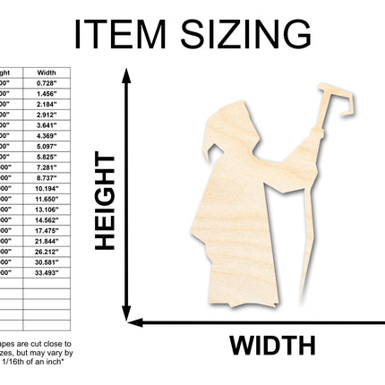 Unfinished Wood Wizard Shape - Craft - up to 46"