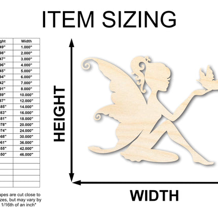 Unfinished Wood Fairy Shape - Craft - up to 46"