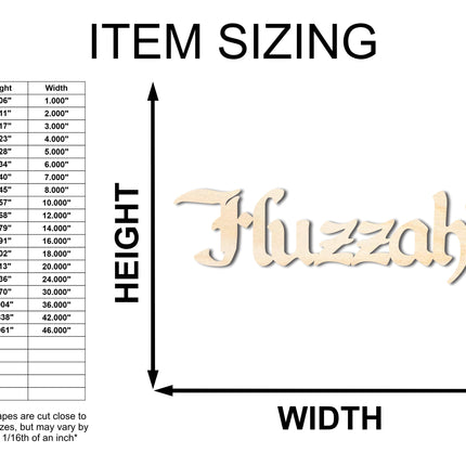 Unfinished Wood Huzzah! Shape - Craft - up to 46"