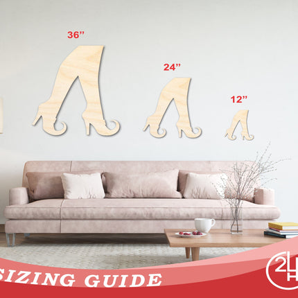 Unfinished Wood Witch Legs Shape - Craft - up to 46"