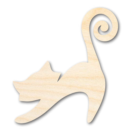 Unfinished Wood Swirly Cat Shape - Craft - up to 46"