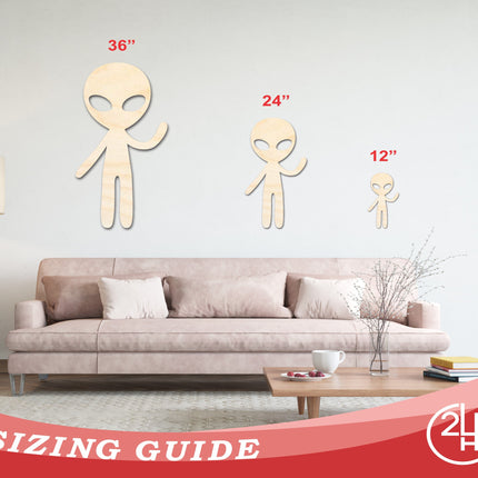 Unfinished Wood Alien Greetings Shape - Craft - up to 46"