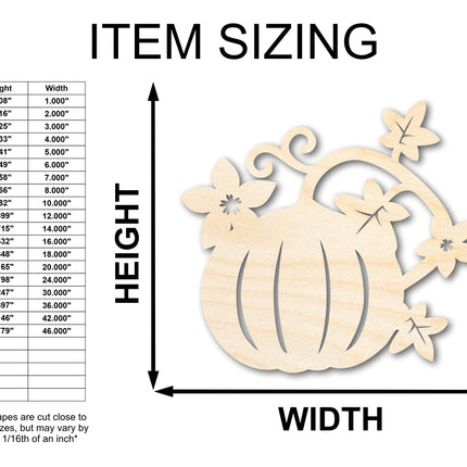 Unfinished Wood Pumpkin Vines Shape - Craft - up to 46"
