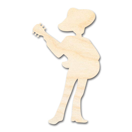 Unfinished Wood Mariachi Guitar Player Shape - Craft - up to 46"