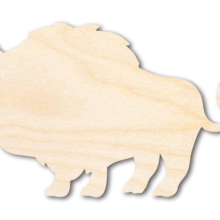 Unfinished Wood Cute Buffalo Shape | Craft Cutout | up to 46" DIY