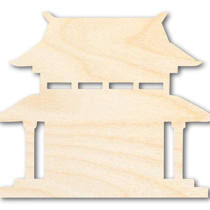 Unfinished Wood Asian Pagoda Shape | Craft Cutout | up to 46" DIY
