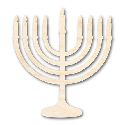 Unfinished Wood Hanukkah Menorah Shape - Craft - up to 46"