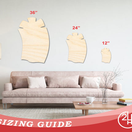 Unfinished Wood Crafty Present Shape | Craft Cutout | up to 46" DIY