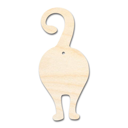 Unfinished Wood Cat Backside Shape - Pet Craft - up to 46"