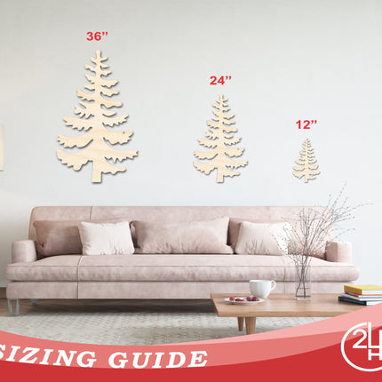 Unfinished Wood Pine Tree Shape - Craft - up to 46"