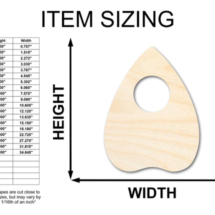 Unfinished Wood Planchette Shape - Craft - up to 46"