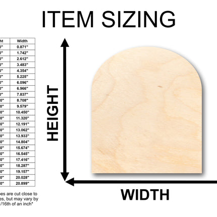 Unfinished Wood Arch Shape - Craft - up to 46" DIY