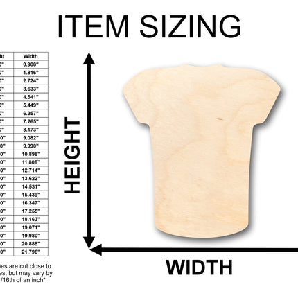 Unfinished Wood Blank Football Jersey Shape - Craft - up to 46" DIY