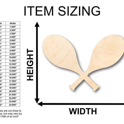 Unfinished Wood Crossed Tennis Rackets Shape - Craft - up to 46" DIY