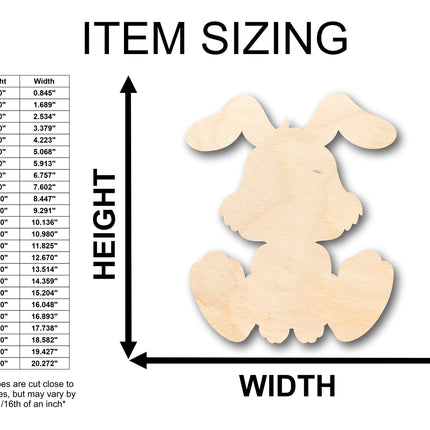 Unfinished Wood Cute Bunny Shape - Craft - up to 46" DIY
