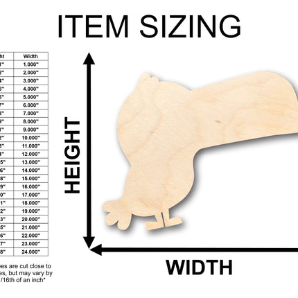 Unfinished Wood Cute Toucan Shape - Craft - up to 46" DIY