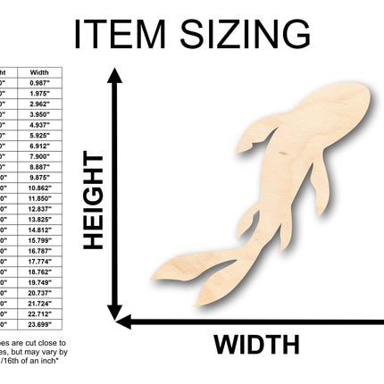 Unfinished Wood Koi Fish Shape - Craft - up to 46" DIY