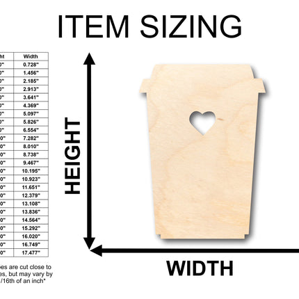 Unfinished Wood Latte Shape - Craft - up to 46" DIY