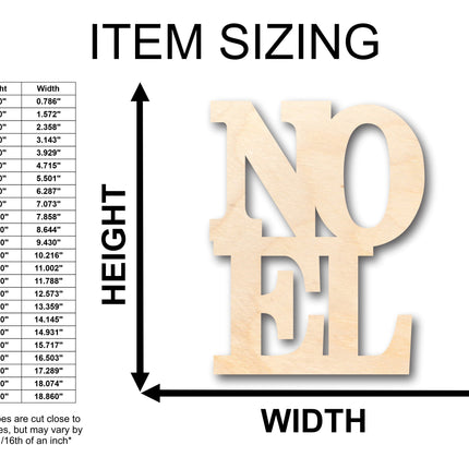 Unfinished Wood Noel Shape - Craft - up to 46" DIY