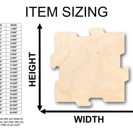 Unfinished Wood Puzzle Piece Interlocking Shape - Craft - up to 46" DIY