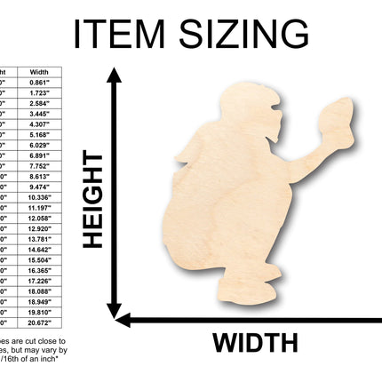 Unfinished Wood Softball Catcher Shape - Craft - up to 46" DIY