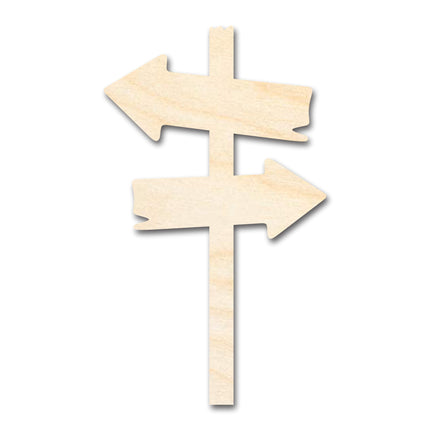 Unfinished Wood Directional Sign Post Silhouette | DIY Craft Cutout | up to 46" DIY