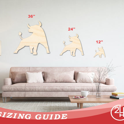 Unfinished Wood Taurus Bull Shape - Zodiac Craft - up to 46"