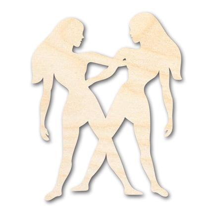Unfinished Wood Gemini Twins Shape - Zodiac Craft - up to 46"