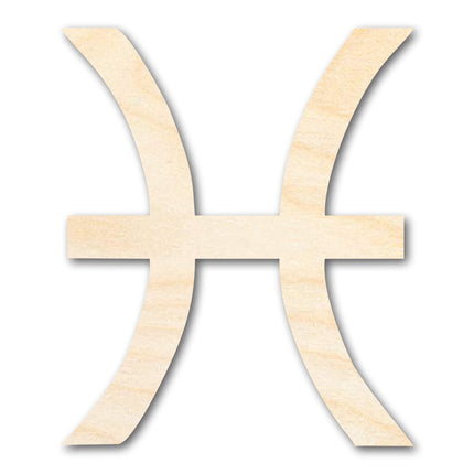Unfinished Wood Pisces Sign Shape - Zodiac Craft - up to 46"