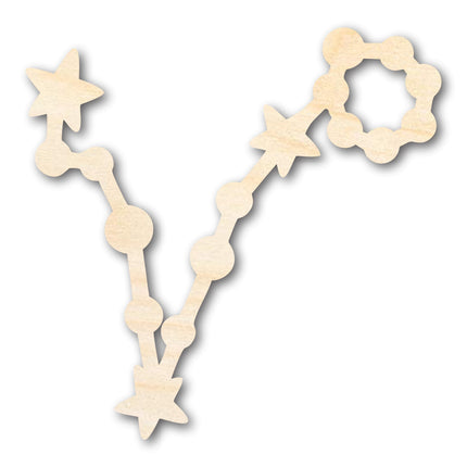 Unfinished Wood Pisces Constellation Shape - Zodiac Craft - up to 46"