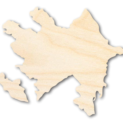 Unfinished Wood Azerbaijan Country Shape - Eastern Europe Craft - up to 46" DIY