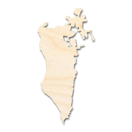Unfinished Wood Bahrain Country Shape - Middle East Craft - up to 46" DIY