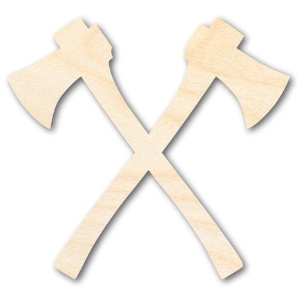 Unfinished Wood Crossed Axes Shape - Medieval Viking Craft - up to 46" DIY