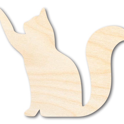 Unfinished Wood Reaching Cat Shape - Cat Craft - up to 46" DIY