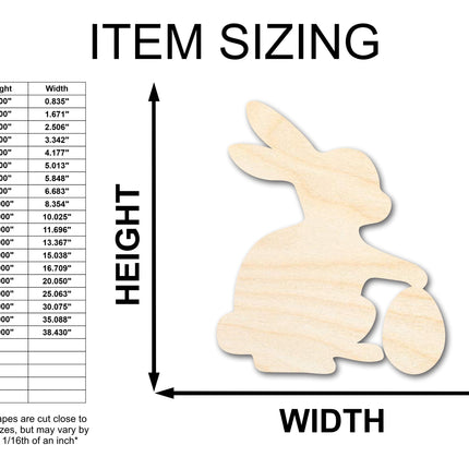 Unfinished Wood Easter Bunny Shape - Easter Bunny Egg Craft - up to 46" DIY