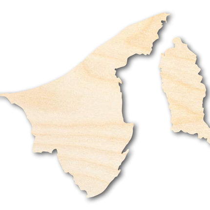 Unfinished Wood Brunei Country Shape - Asia Craft - up to 46" DIY