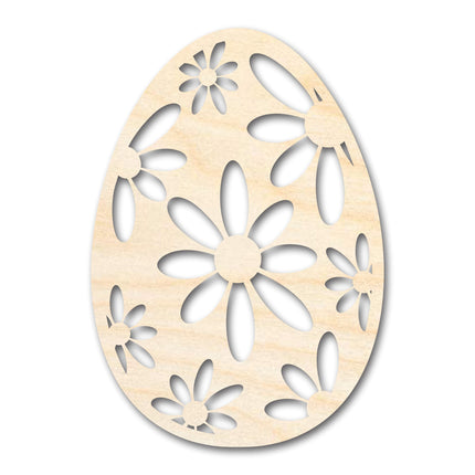 Unfinished Wood Daisy Egg Shape - Easter Craft - up to 46" DIY