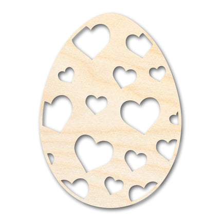 Unfinished Wood Heart Egg Shape - Easter Craft - up to 46" DIY
