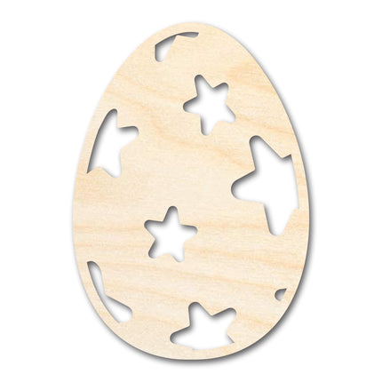 Unfinished Wood Starry Egg Shape - Easter Craft - up to 46" DIY